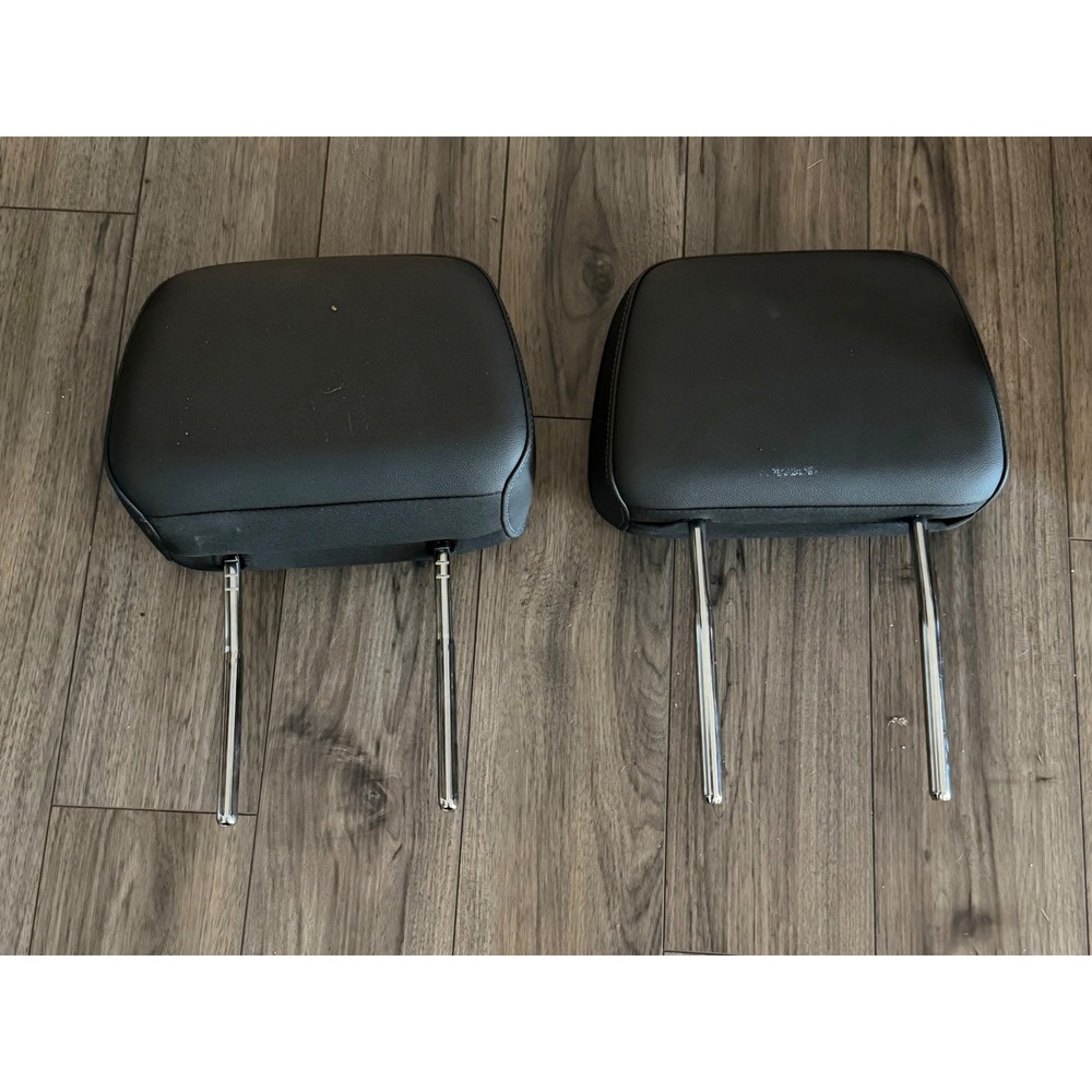 Pair Headrests Black Leather Car Truck SUV 6" Post Spacing Universal